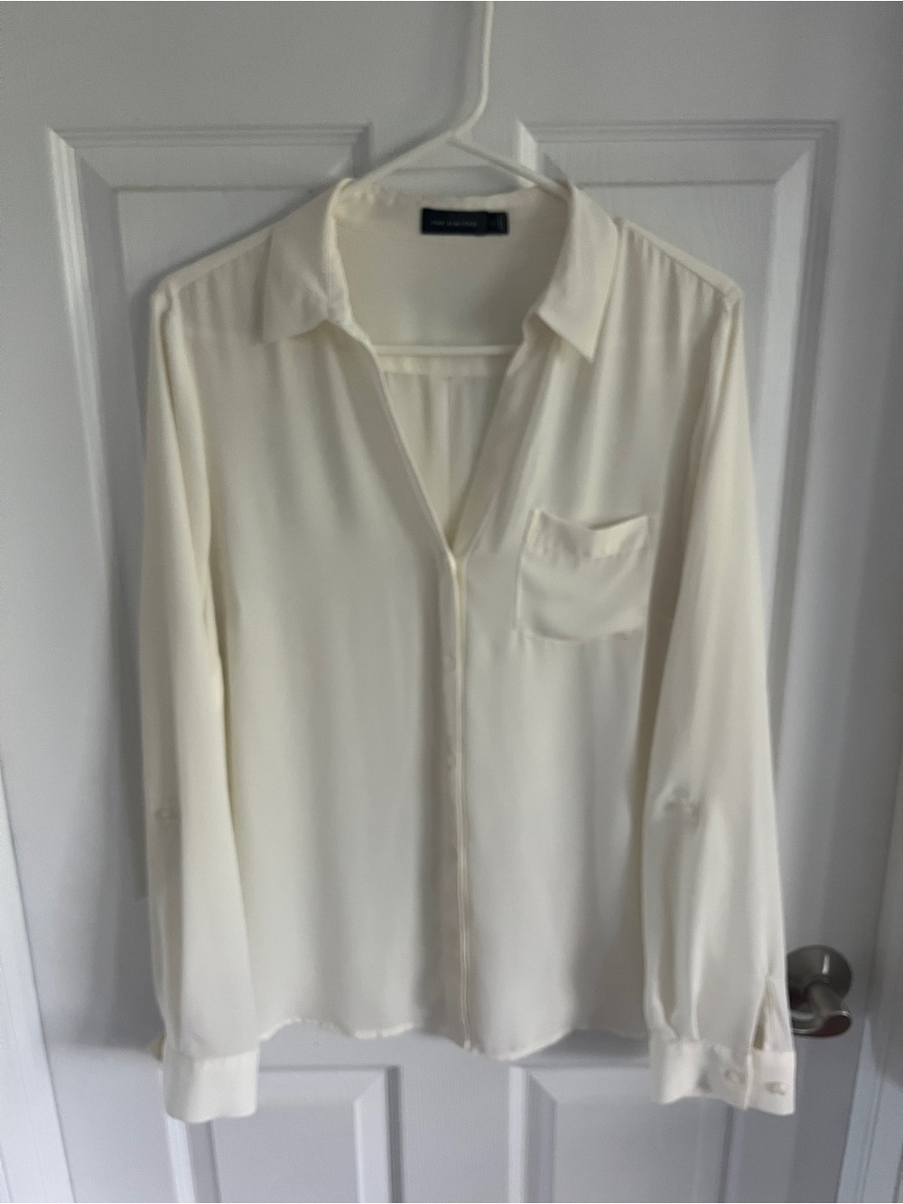 The Limited Cream Long Sleeve Button-Down Shirt